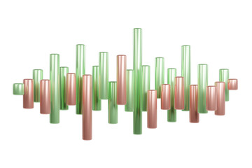 Obraz premium 3D Gold Candle stick Chart isolated on Black background, financial and stock markets - 3D render