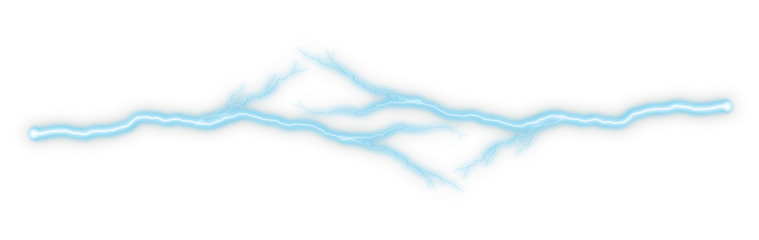 Soft blue lightning line effect for futuristic borders, digital energy themes, and modern layouts. Glowing electric streak design for sci-fi and tech visuals. A bright neon bolt element for creative 