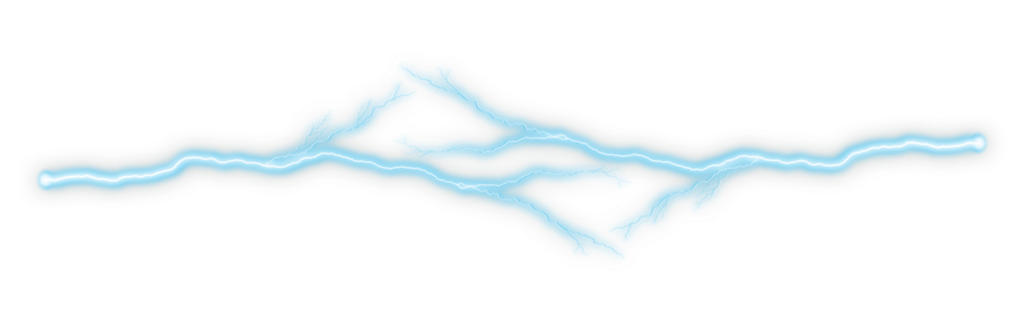Soft blue lightning line effect for futuristic borders, digital energy themes, and modern layouts. Glowing electric streak design for sci-fi and tech visuals. A bright neon bolt element for creative 