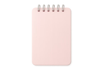 Pink blank spiral notepad creating 3d rendering mockup