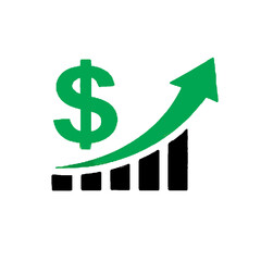Fototapeta premium Dollar sign with upward trending graph symbolizing financial growth and business success