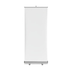 Clean retractable banner display on transparent, suitable for creative design projects