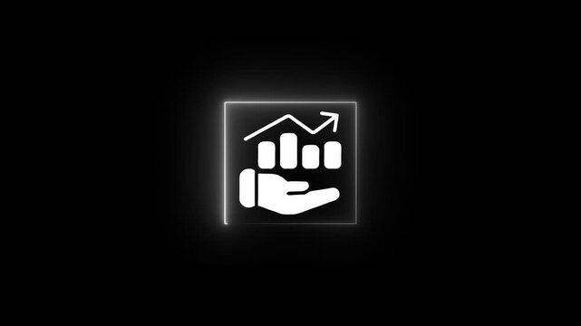 white neon box color Neon loyalty concept, the people, advocates for your brand who will continuously engage with, repeatedly purchase from, Loyalty icon isolated on black background