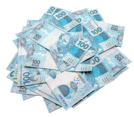 Notas de Dinheiro Reais Brasileiros 100 e 50 PNG com fundo transparente