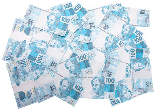 Notas de Dinheiro Reais Brasileiros 100 e 50 PNG com fundo transparente