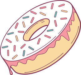 hand drawn illustration of a croissant