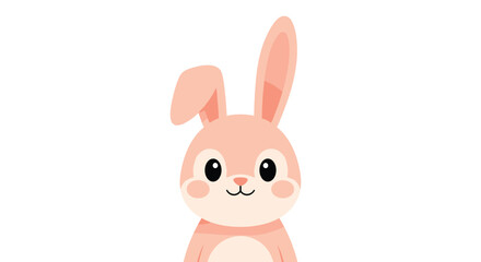 Obraz premium Cute pink bunny rabbit with long ears and happy face.