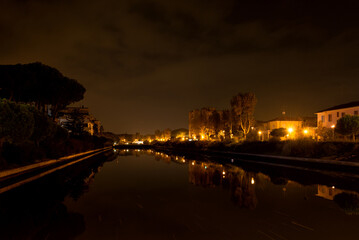 river illuminated at night