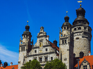 Obraz premium new town hall in leipzig, germany – architectural detail, may 11, 2025