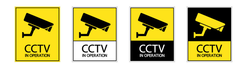 Security camera and CCTV surveillance icons collection on transparent background