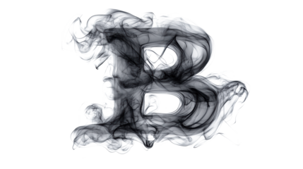 Smoke Letter B on Transparent Background