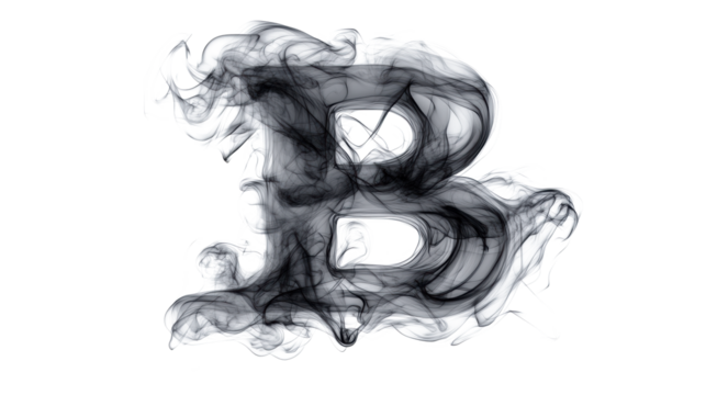 Smoke Letter B on Transparent Background