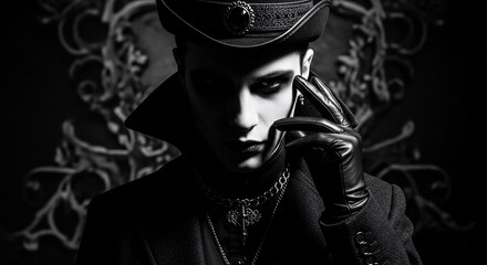 Monochrome Woman Portrait with Shadow