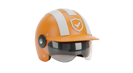 A cartoon construction helmet with visor and safety check symbol video 4k