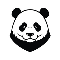 Black and white panda bear head graphic animal