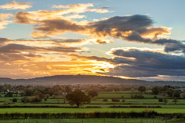 Sunset at May Hill near Longhope in the Forest of Dean, Gloucestershire, England UK