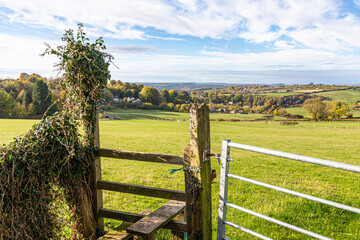 A view towards the Forest of Dean village of Ruardean, Gloucestershire, England UK
