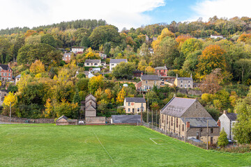 Autumn in the Forest of Dean village of Lydbrook, Gloucestershire, England UK