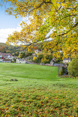 Autumn in the Forest of Dean village of Lydbrook, Gloucestershire, England UK