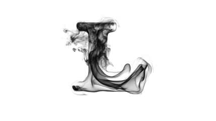 Smoky Letter L on Transparent Background