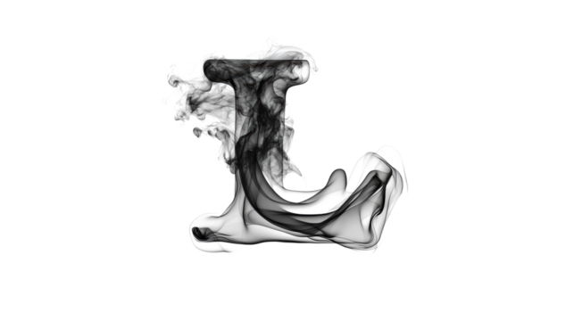 Smoky Letter L on Transparent Background