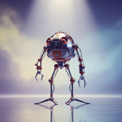 Abstract Robot Figure on Stage