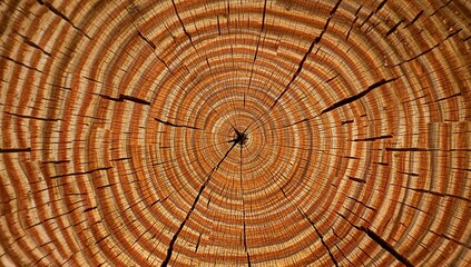 Fototapeta premium Concentric Rings. Abstract Wood Texture with Intersecting Lines and Warm Tones.