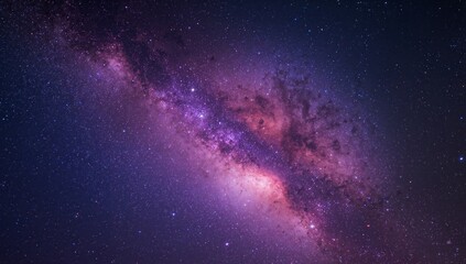 Fototapeta premium Cosmic Vista. A Tapestry of Violet Hues and Celestial Sparkles, a Deep Sky Dream.