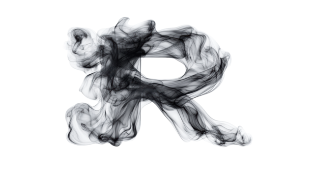 Smoke Letter R on Transparent Background - Powered by Adobe