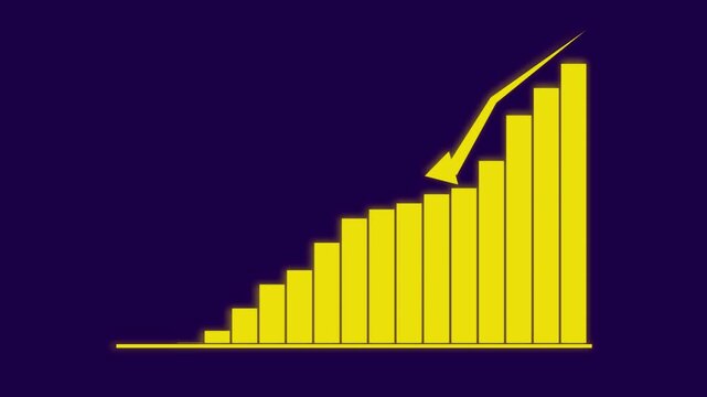 graph down.graph up and down animation with Canadian flag background. Stock Market Concept Moving Animation.