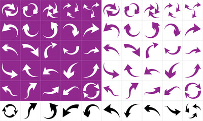 Set of arrow icons. vector illustration arrow shapes in various styles.