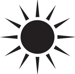 Summer Sun Silhouettes Clean Cut High Contrast Radiating Rays Minimal Design