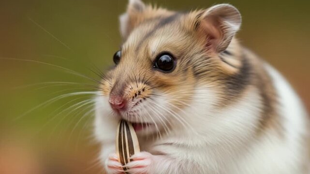 hamster eats sunflower seeds