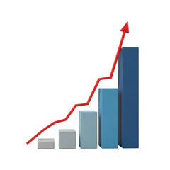 Growth chart isolated on transparent background