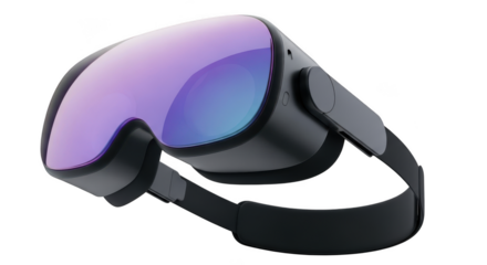 Vr glasses isolated on transparent background in studio shot