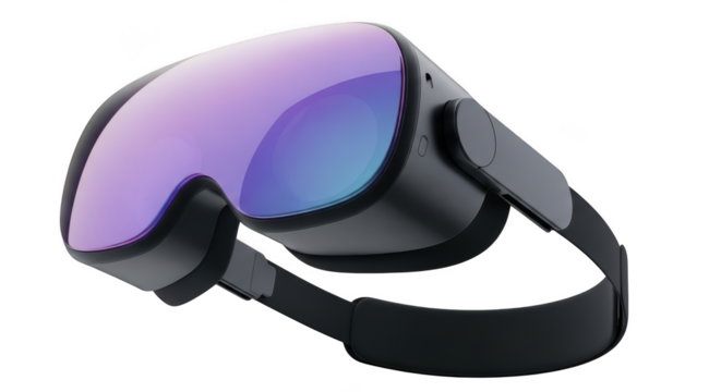 Vr glasses isolated on transparent background in studio shot