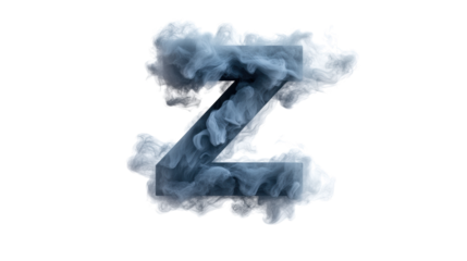 Smoky Letter Z on Transparent Background