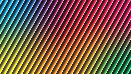 Futuristic Glowing Glass Design with Vertical Ribbed Texture and Flowing Light Across Vibrant Gradient Background. Bold Dynamic Abstract for Digital Art, Posters, and Creative Media Vector