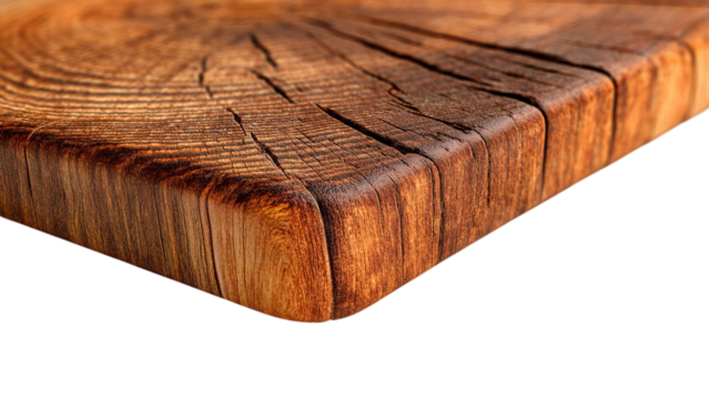 PNG of Close-up view of a rustic wooden surface showcasing natural grain and texture.