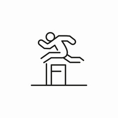 athlete jumping hurdle icon sign vector