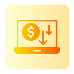 online money gradient icon