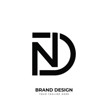 Letter Nd or Dn minimal simple abstract monogram logo