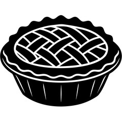 A striking black silhouette illustration of a delicious thanksgiving pie perfect for festive seasonal designs and culinary celebrations