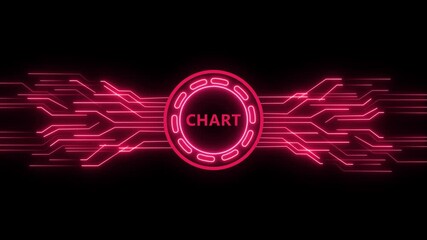 Futuristic hud element with chart text and neon glowing lines, perfect for technology, science, or data visualization projects, creating a modern and dynamic feel - Powered by Adobe