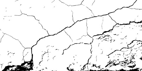 
Artistic representation of cracked, dry ground with intricate, interlacing fissures. The minimalist black and white contrast highlights the randomness of nature’s designs, 