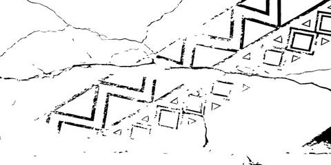 A high-contrast pattern of natural cracks forming unique geometric divisions. The black and white texture evokes a sense of dryness and age, resembling a parched desert floor or aged plaster wall 