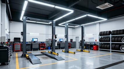 Clean Automotive Repair Shop Ready for Business