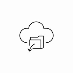 cloud folder download icon sign vector