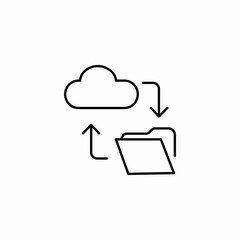 cloud folder transfer icon sign vector
