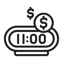 time is money glyph icon